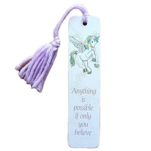 Vintage 80s "Whisper" Winged Unicorn Bookmark Silver Embossed 1985 Antioch H-620